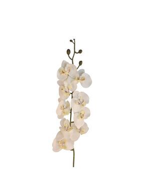 Artificial Phalaenopsis Orchid Stem White Tropical Flower Décor